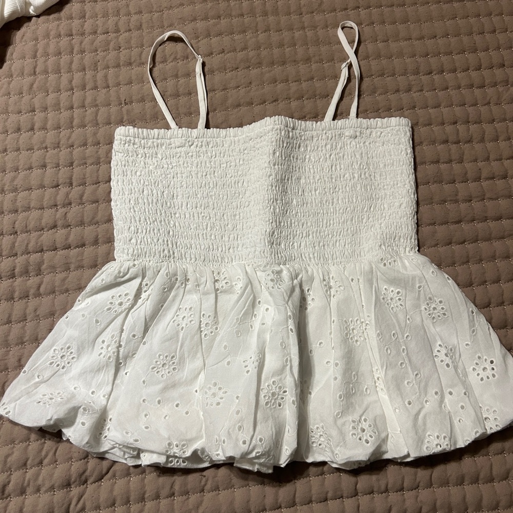 American Eagle Outfitters White Eyelet Camisole